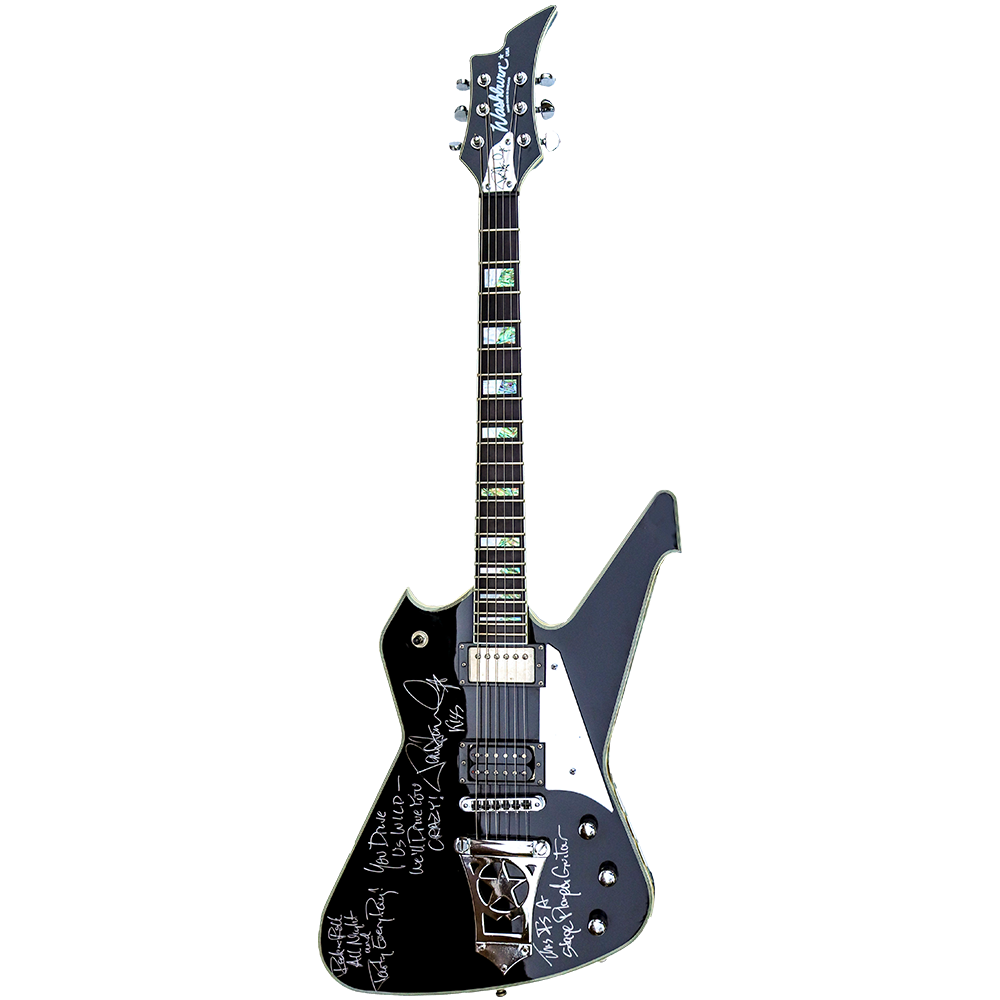 PAUL STANLEY (KISS), OWNED, PLAYED & SIGNED WASHBURN GUITAR